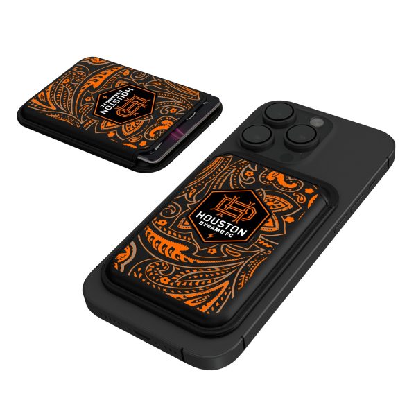 Houston Dynamo  Paisley Black Magnetic Credit Card Wallet Sale