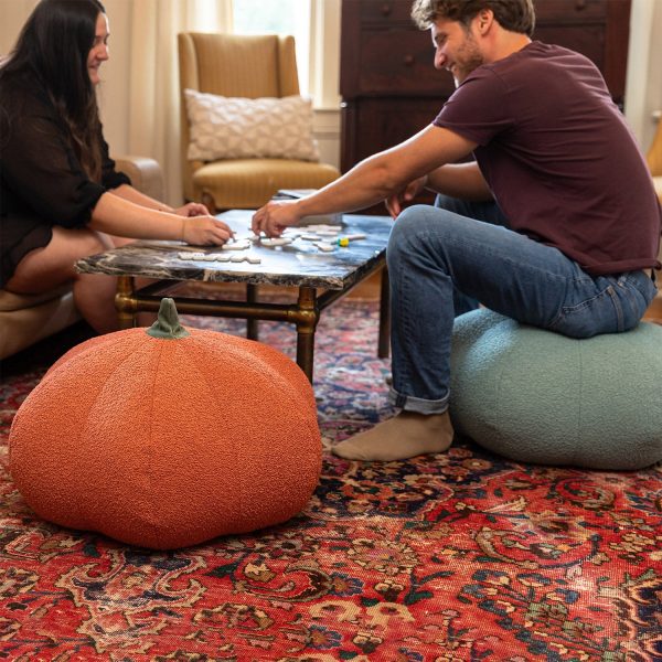 Jaxx Pumpkin Pouf - Luxurious Ottoman for Fall & Halloween Décor Online - Image 2